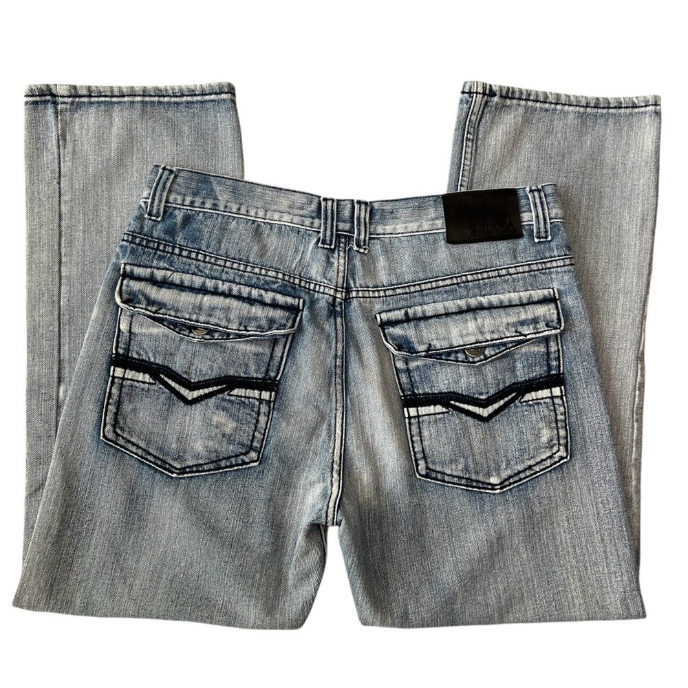 CJ Black Men’s Light Wash Denim Blue Jeans 34x30 Flap Pockets Grunge Urban Moto